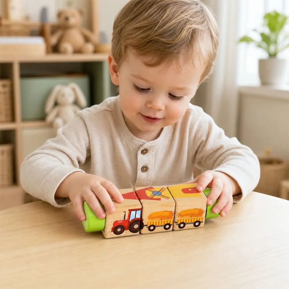 New Wooden Rotating Puzzle Rotating Safe Montessori Learning Hand Montessori Puzzle Game Toddlers
