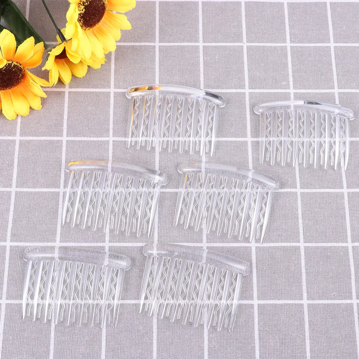 

12Pcs Plastic Hair Combs 8x5cm Side Hair Comb Clip Classic Slide Hairclip Firm Lightweight Women Everyday Use Headdress