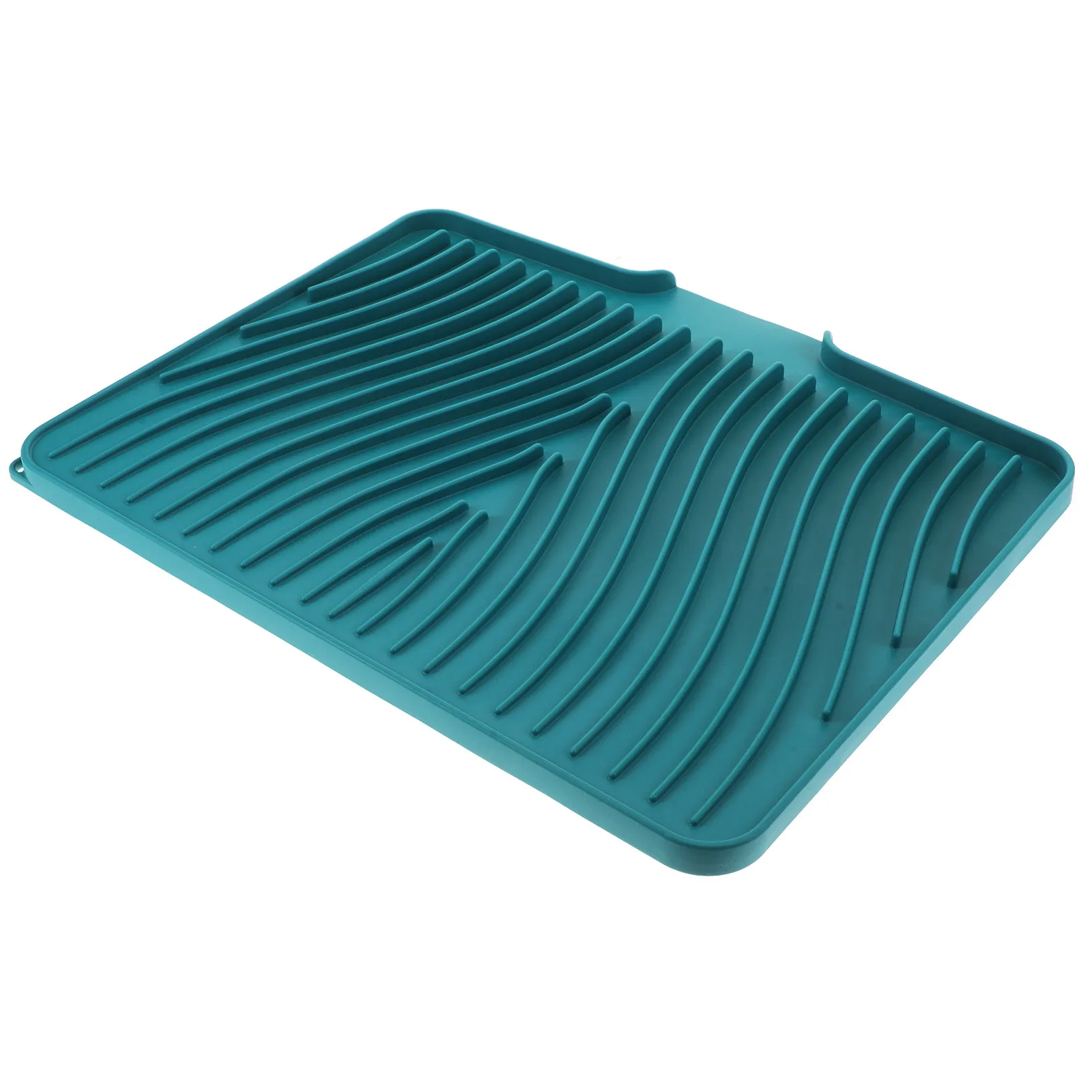 

Silicone Draining Mat for Kitchen Sink Countertop Water Flow Design Nonslip Bottom Dish Drying Mat Foldable Kitchen Decor