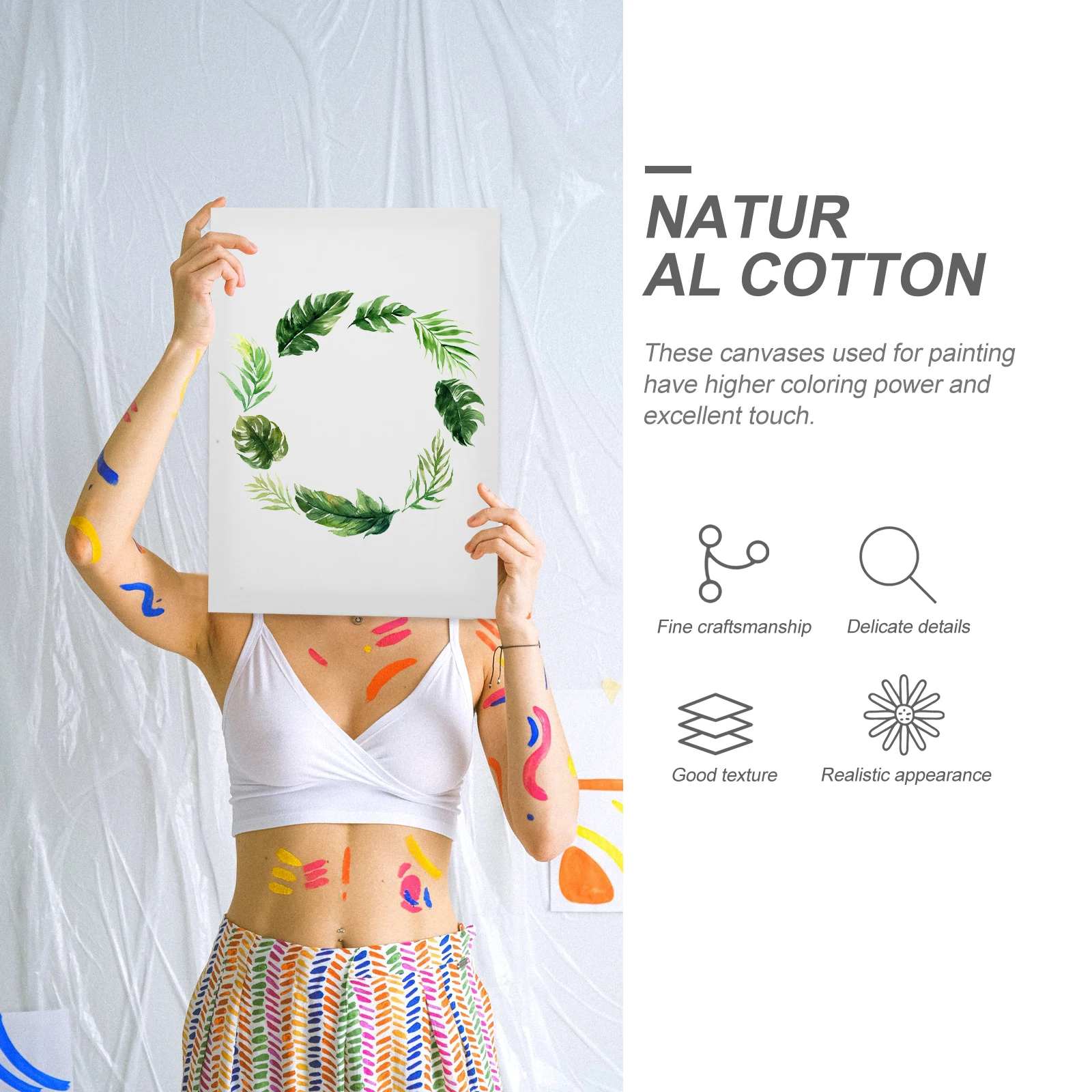 

2 Pcs Picture Frame Student Painting Artwork Oil Supply Artist Blank Canvas Frames