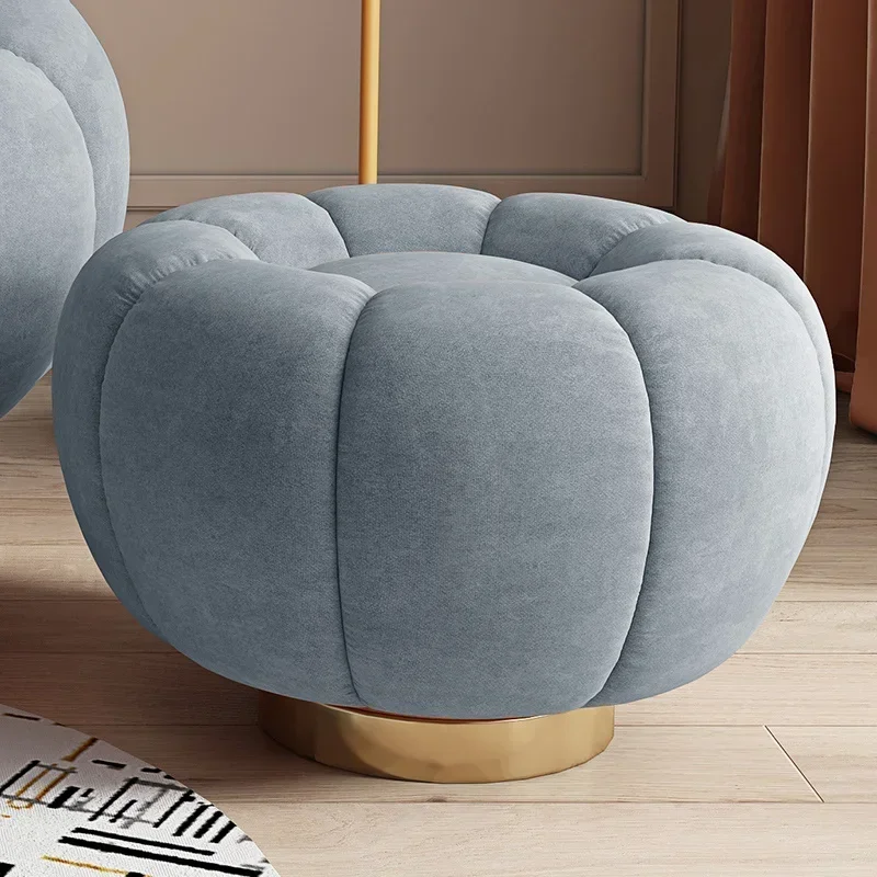 Modern Low Velvet Pumpkin Sofa Stool Simple Lamb Wool round Living Room Furniture Seat Creative Home
