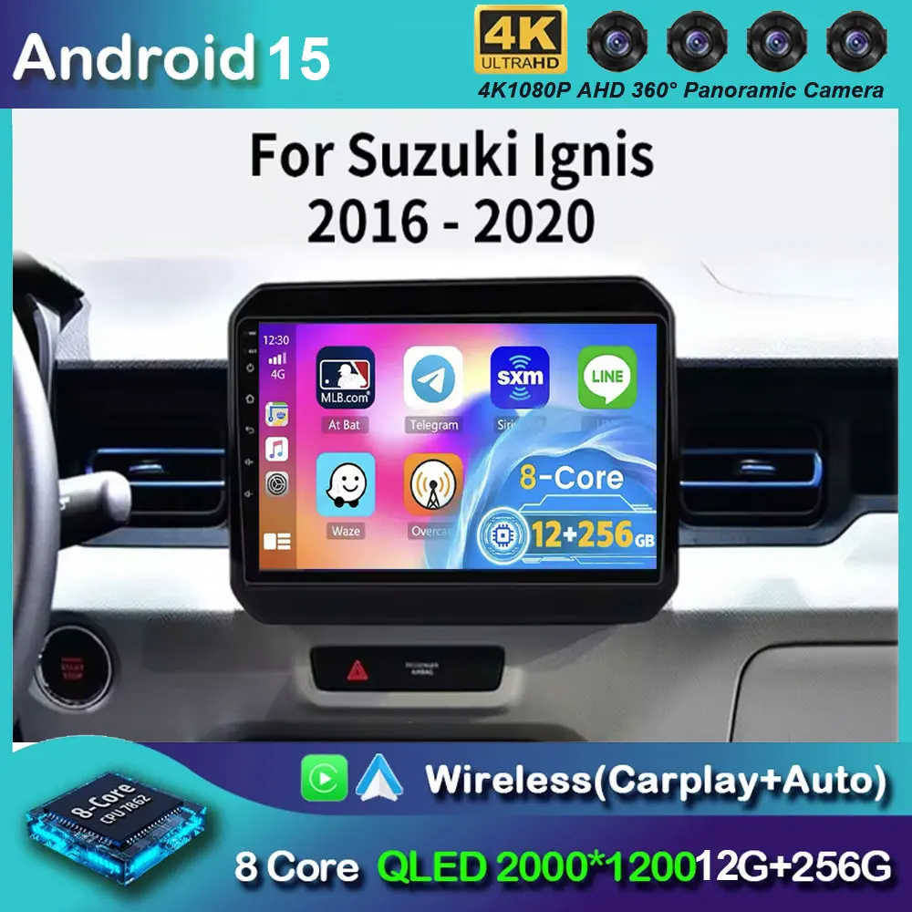 

Для Suzuki Ignis автомобильный радио DVD-плеер Android 15 Carplay авто стерео GPS навигация мультимедиа 2016-2020 год модели