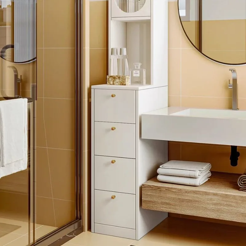 Solid wood refrigerator crevice side kitchen locker bathroom narrow drawer bedside side