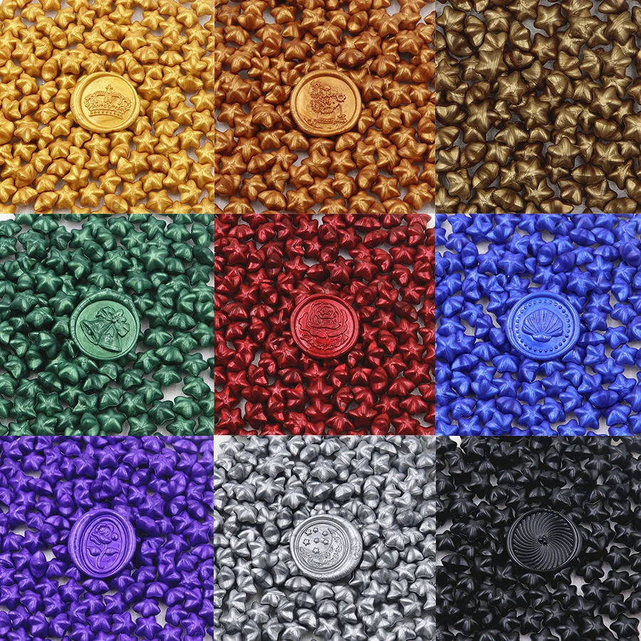 100pcs/bag Star Shaped Sealing Wax Beads for Wax Seal Stamp, Great For Embellishment Of Card Envelope, Wedding Invitation