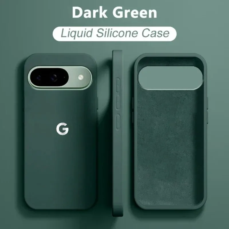 Farbige Weiche Flüssig-Silikon Handyhülle für Google Pixel 11Pro XL 10 9 8 7 6 Pro 10A 9A Dünn-Schlank Kabellos Aufladbar Rückseiten-Abdeckung