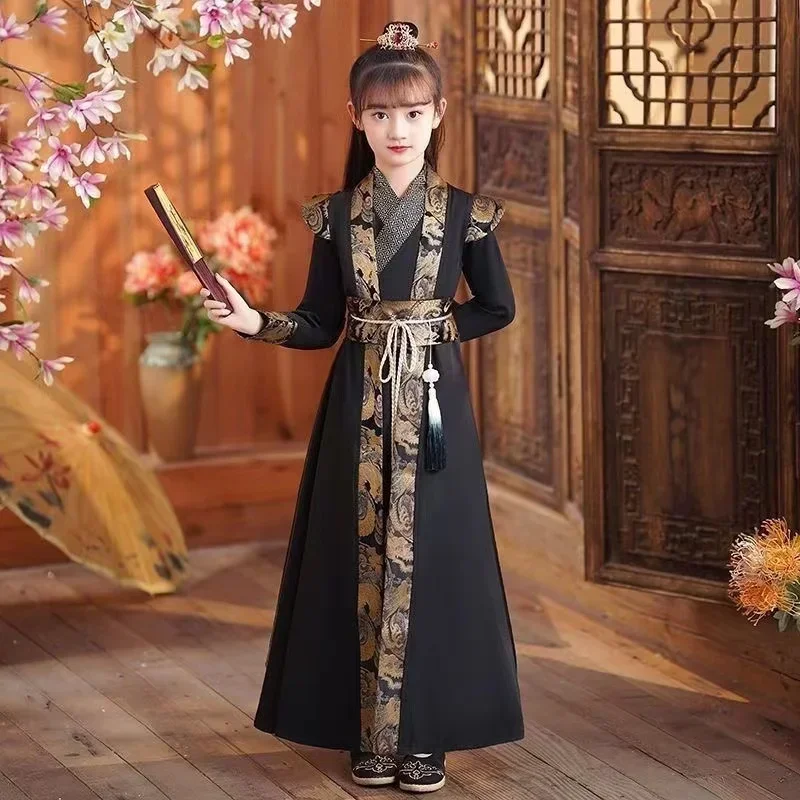 

Traditionele kinderen Hanfu jongens meisjes lente herfst oude Chinese kleding koninklijke jonge meesterkleding Tang-kostuums