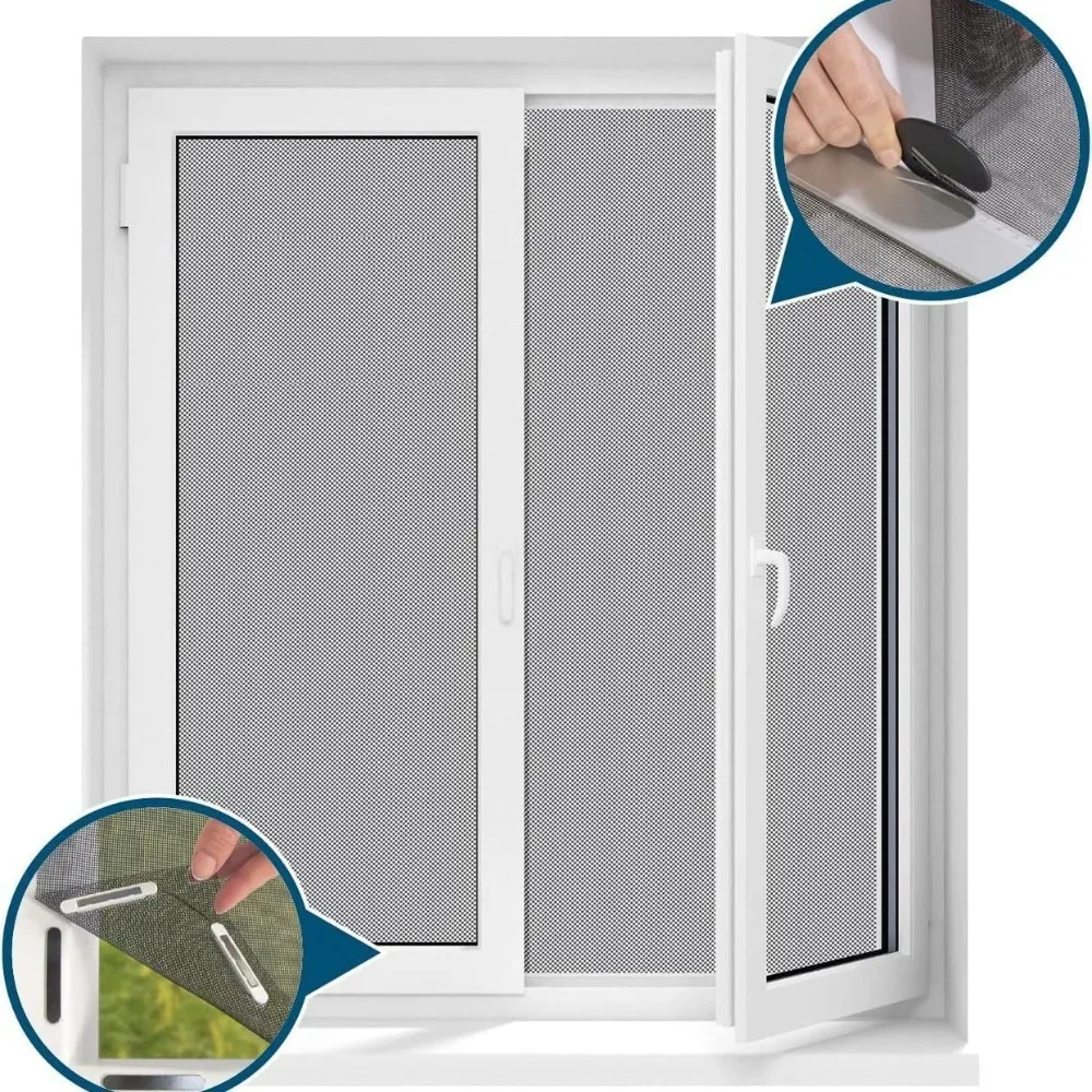 Adjustable Self Adhesive Insect Screen Magnetic Attraction Invisible Gauze Drill Free Mosquito Prevention DIY Screen Window