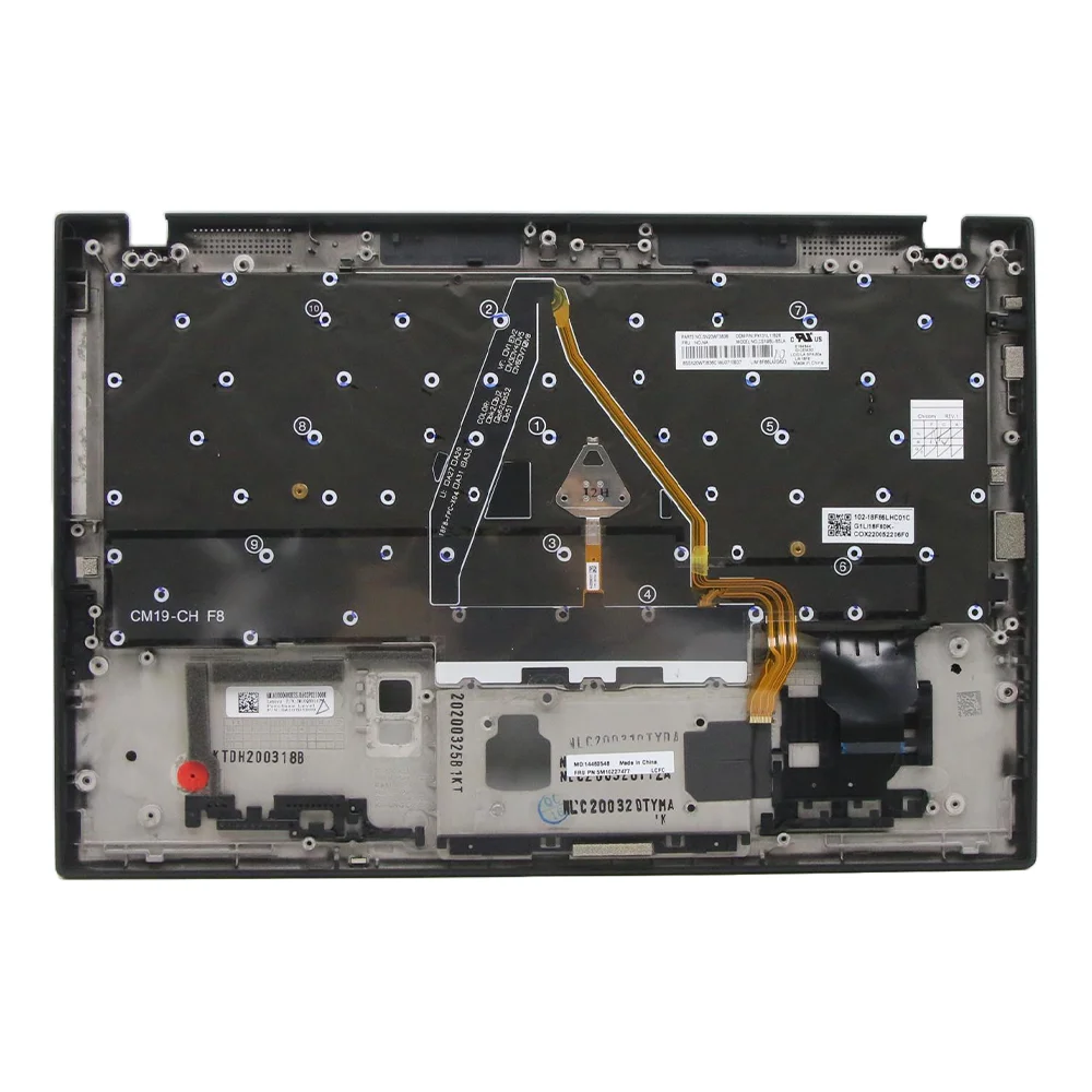 New For Lenovo ThinkPad X1 Carbon 8th Gen Laptop C-Cover with Keyboard Spanish LA Deep Black WLAN 5M10Z27477 5M10Z27478