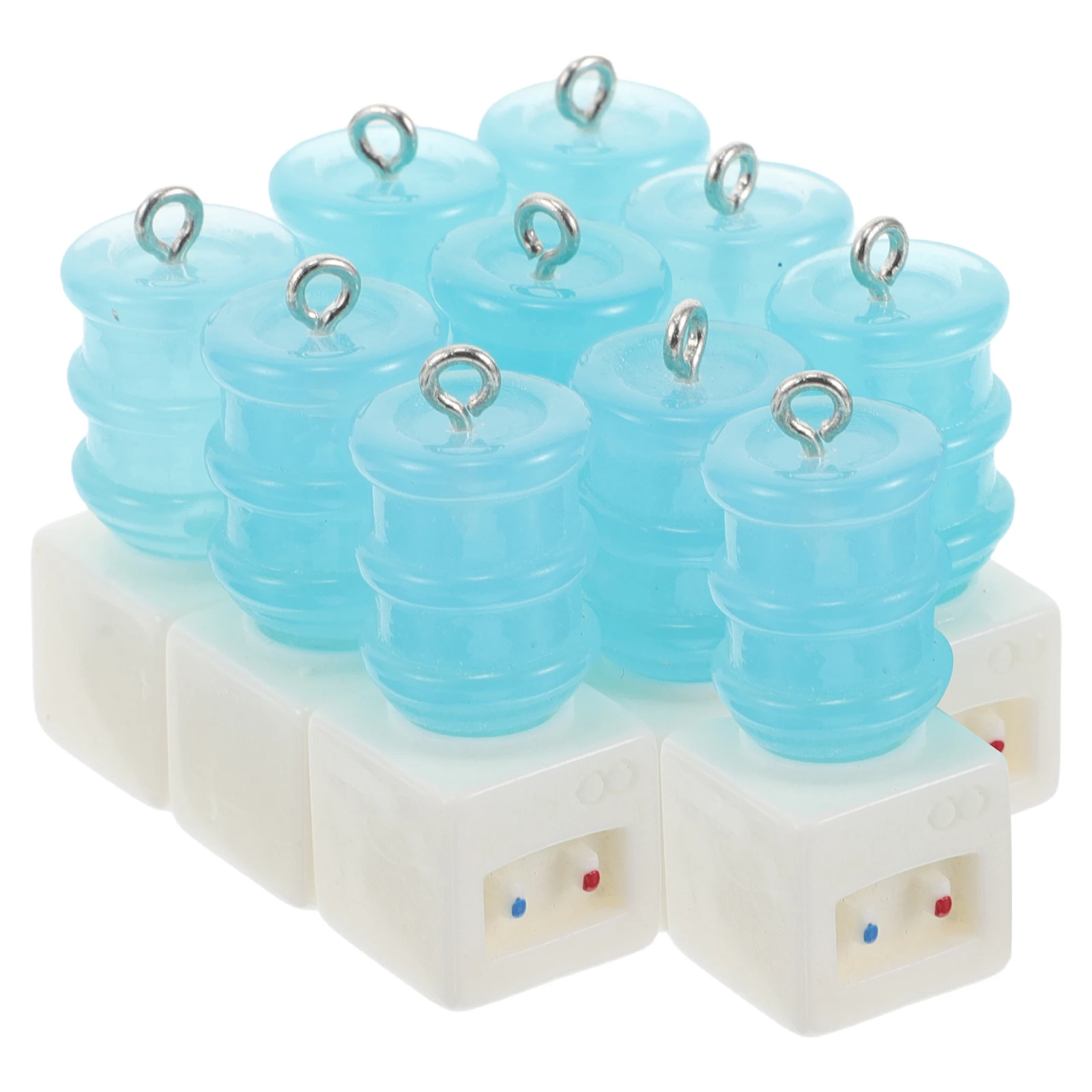 

10 Pcs Mini Water Dispenser Pendant Cute Resin Charms Jewelry Accessories Keychains Coffee Pins Tiny Decorative Bulk Toy Shape