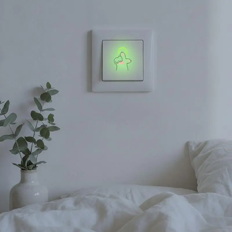 Luminous Glow in Dark Indicator Stickers Self-Adhesive Waterproof Button Decals for Wall Switch Stair Steps Motorcycle Decor