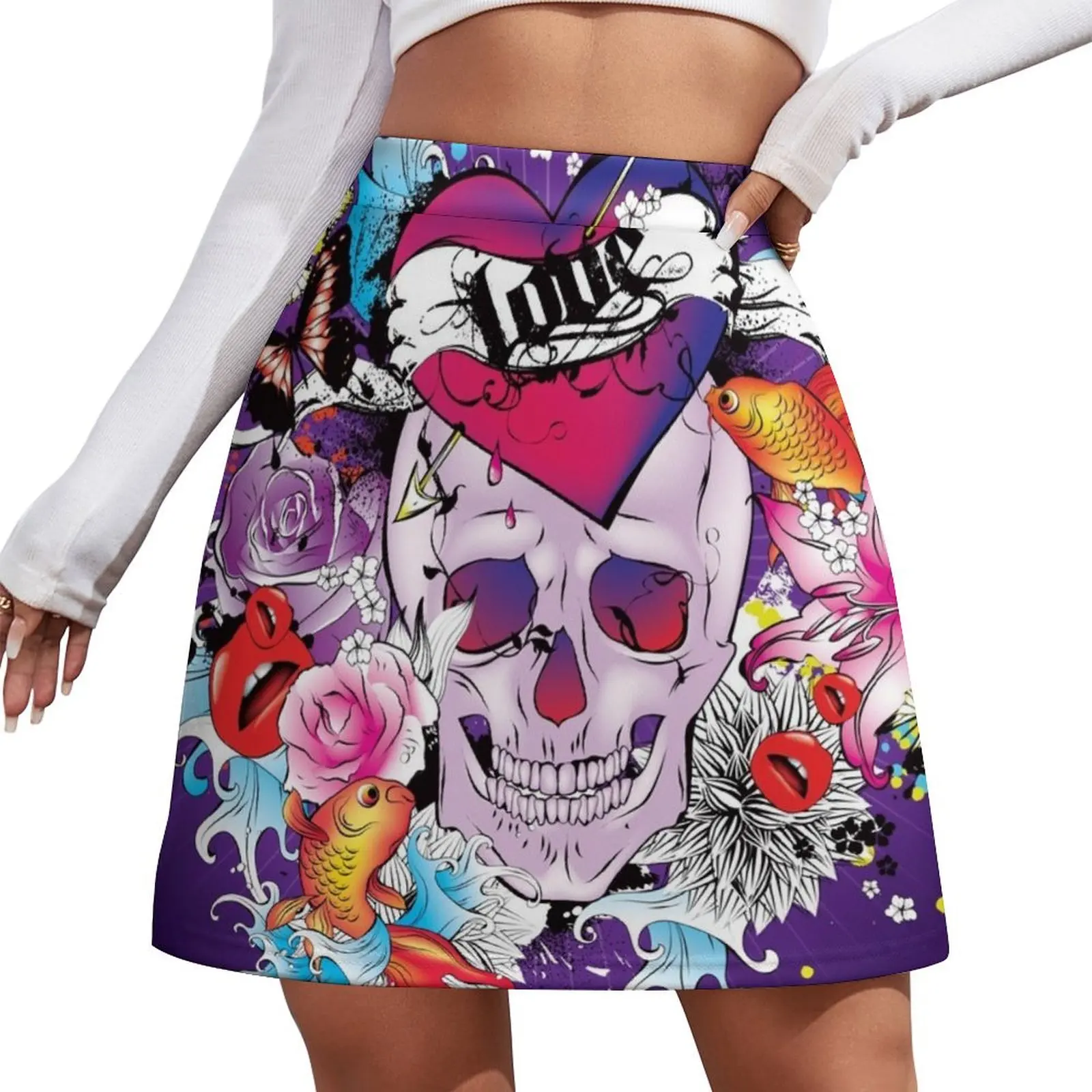 Skulls Mini Skirt sexy short mini skirts korean fashion Mini Skirt