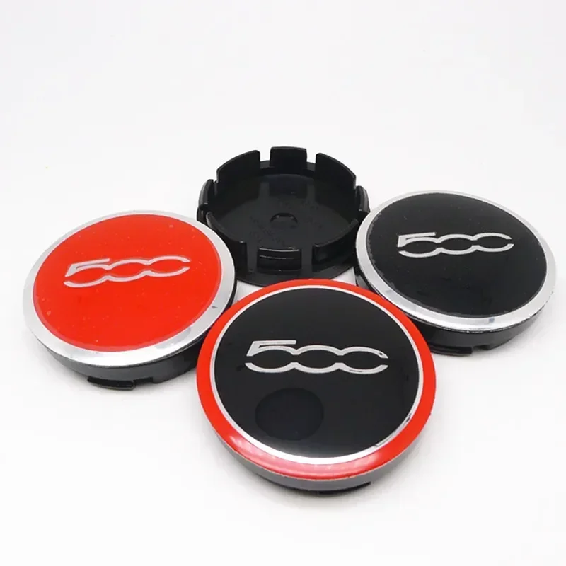 4pcs 56mm For Fiat 500 Car Wheel Center Hub Cap Emblem Badge Auto Styling Accesorries