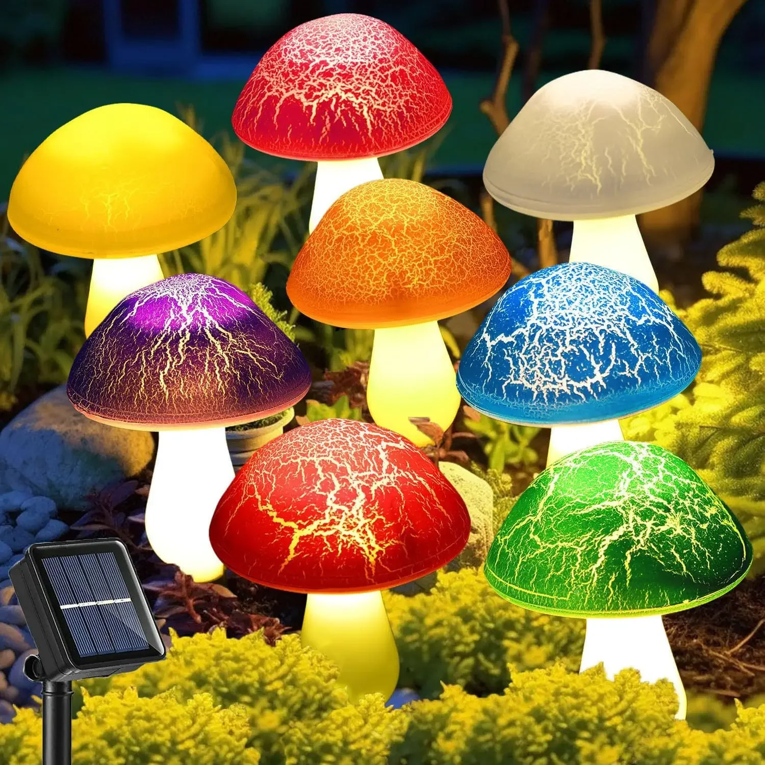 

Hot Solar Cracked Mushroom Lamp Outdoor Waterproof Lawn Lamp Popular Lights Garden Creative Cute Mushroom Decorative Solar Lamp