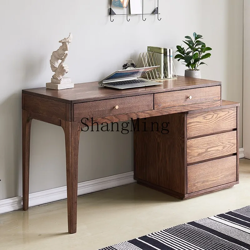 

Изысканный комбинированный книжный шкаф ZYY из массива дерева для домашнего кабинета с выдвижным столом для студента и компьютера