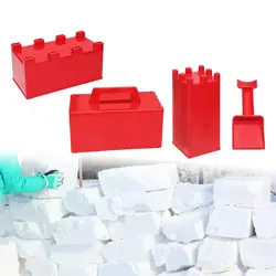 4 Pieces Sand Castle Model Snow Brick Building Maker,Sandbox Play Outside Beach and Snow Toy,Snow Building Block for Children