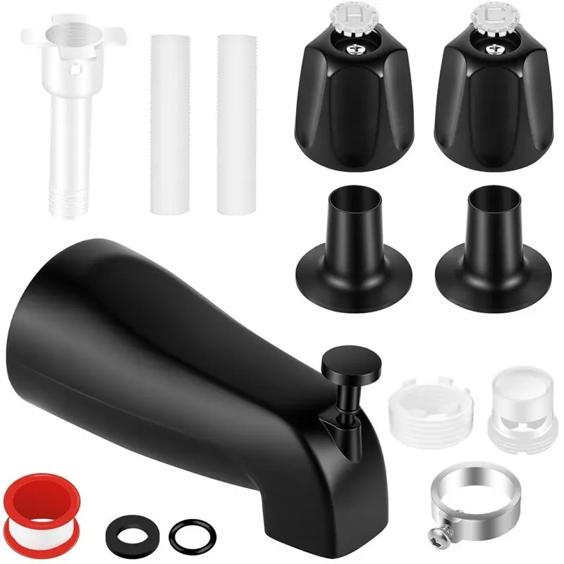 GYTB-Replacement 2 Piece Metal Shower Knob With Tub Spout, 2 Handle Tub Faucet Set, Shower Faucet Hot/Cold Handles