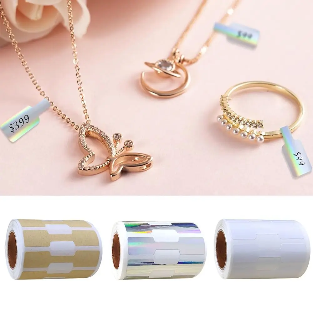 500PCS Multicolor Jewelry Price Labels Blank Kraft Paper Necklace Ring Price Tags Display Tool Decoration Self-adhesive Stickers