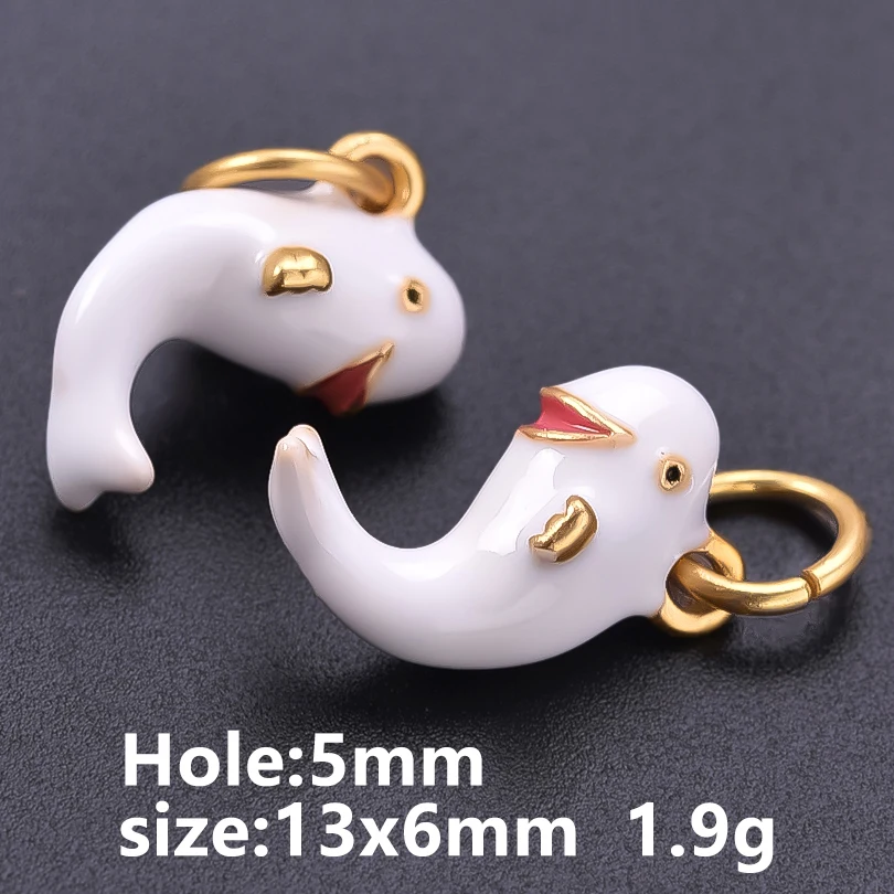 6 Stück Metall-Anhänger der Tier-Serie: Ente, Delfin, Giraffe, Hase, handgefertigt, zum Selbergestalten, personalisierbar, für Herren- und Damen-Halsketten, Schmuck. – Detail 15