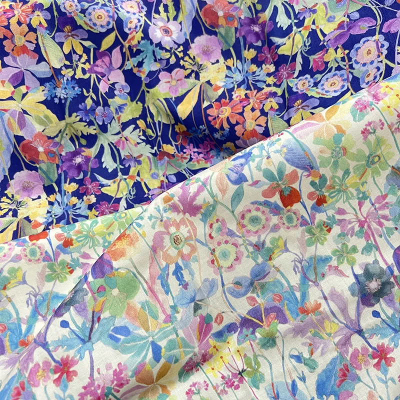 100% cotton 60 count satin digital reactive printing dress with suspender skirt cheongsam cloth fabric cotton Textiles