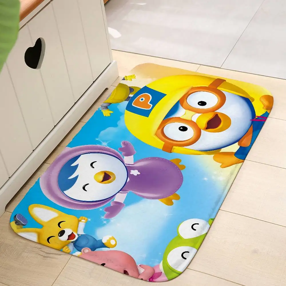 شعبية الكرتون P-PORORO الكلمة حصيرة الحمام ماصة حصيرة بسيطة باب الأوساخ مقاومة حصيرة المنزل المطبخ حصيرة القدم حصيرة دخول حصيرة