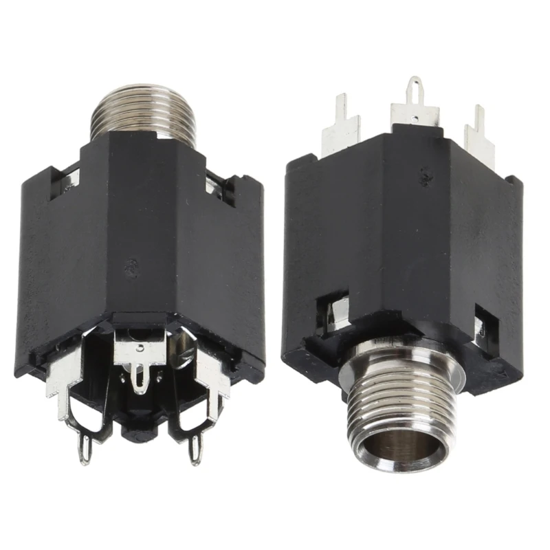 Micrófono estéreo, conector 5 pines, en línea, vertical, con tuerca, PJ-612