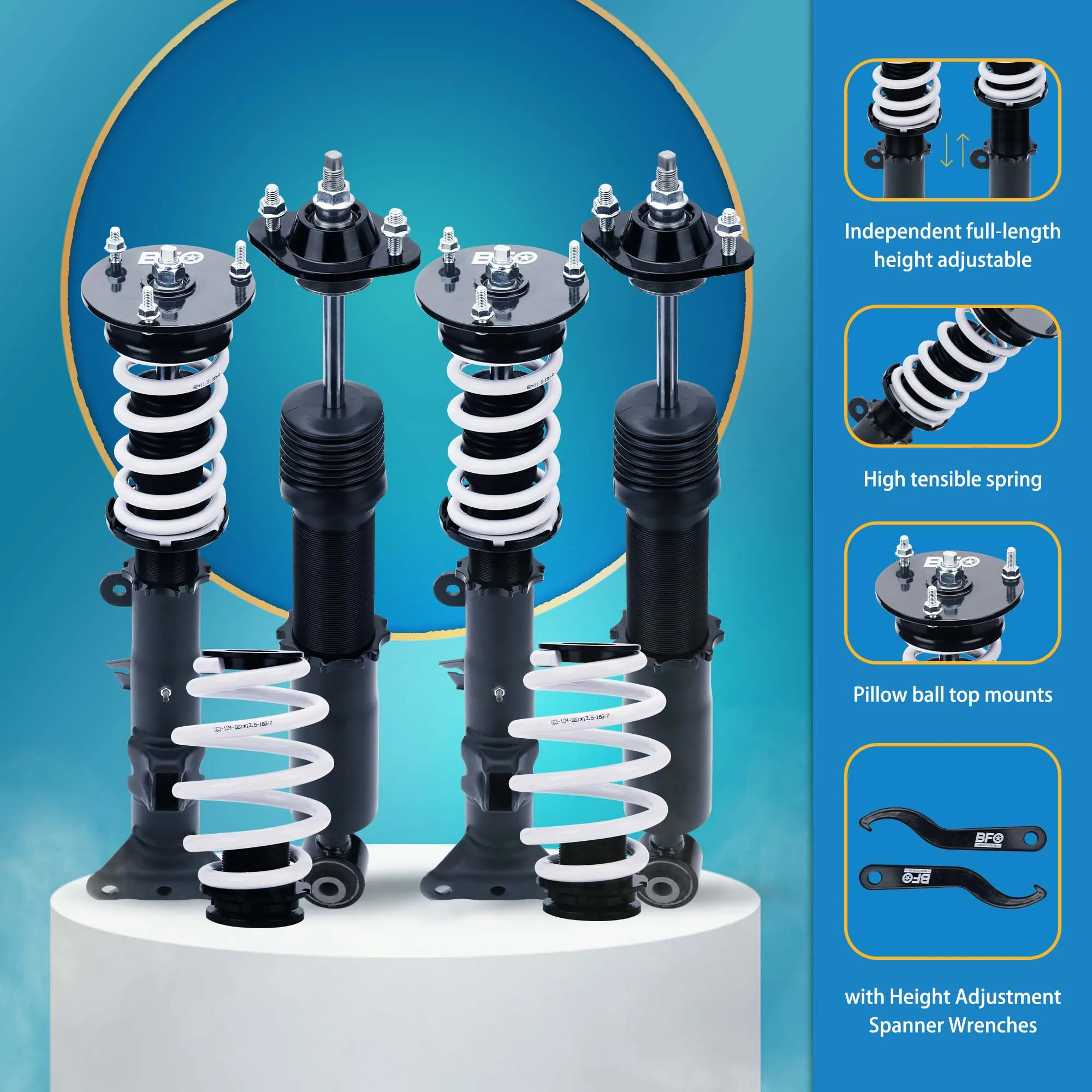 Coilovers Shock Absorber Struts Adjustable 1992-1997 for E36 3 Series 318i 320i 323i 325i 328i