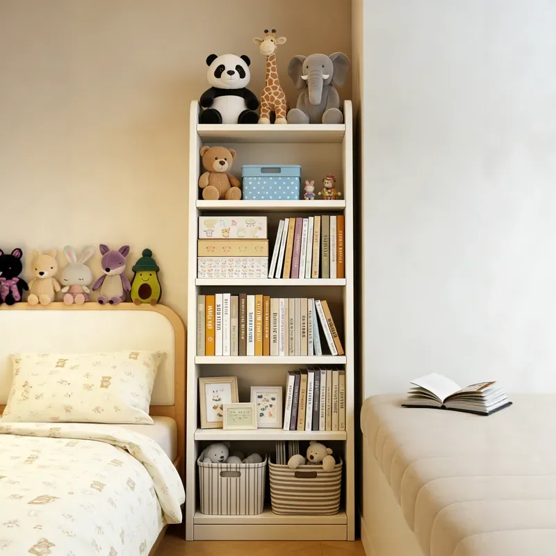 for Strictly Selected Bedside Bookshelf Integrated Wall Floor Storage Cabinet Student Multi Layer Bookcase Bedroom Shelf