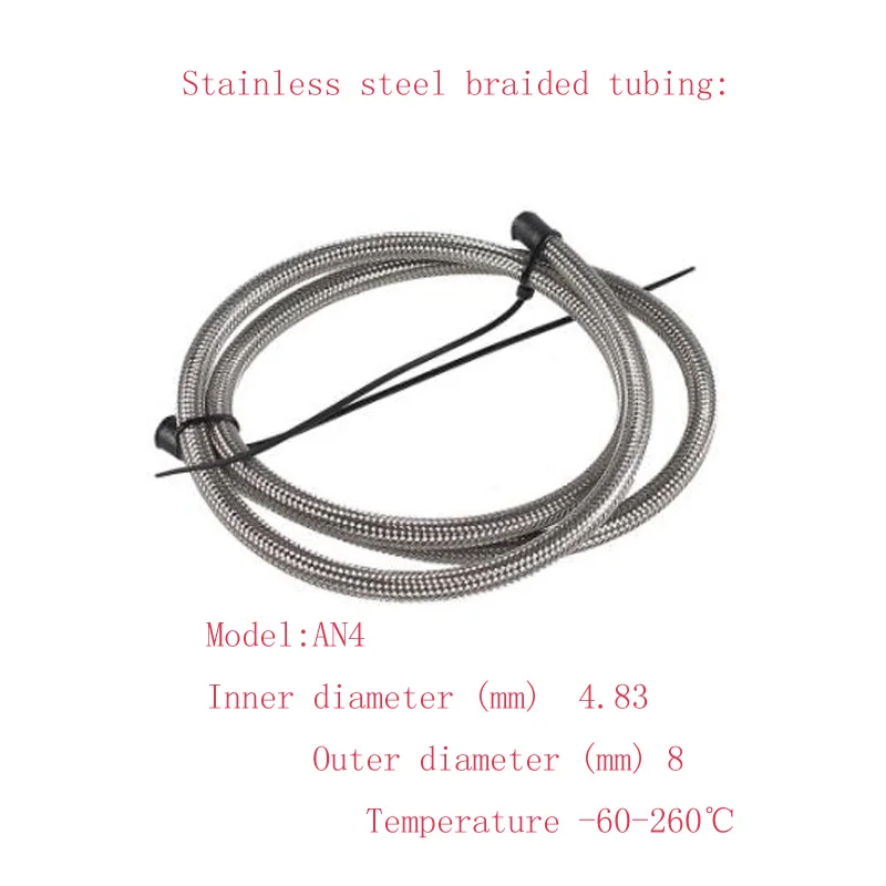 

1m Car Modified PTFE PTFE Oil Pipe Stainless Steel Wire Braided Oil Pipe AN4-AN12