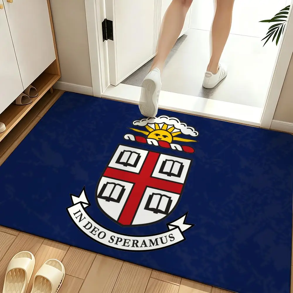 Education B-Brown U-University Floor Mat Soft Flannel Entrance Door Mat Non Slip Absorbent Bathroom Bedroom Floor Rug