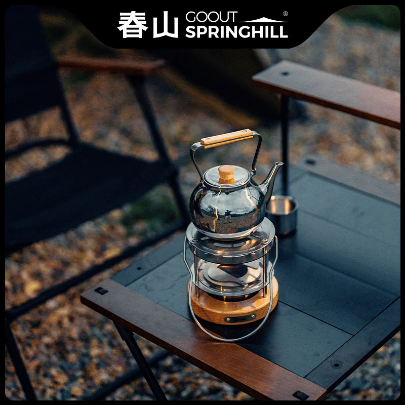 

IN Stock Chunshan Yunhua Retro 700ml Teapot Bright Silver Stainless Steel Kettle Portable for Outdoor Camping with Open Flame