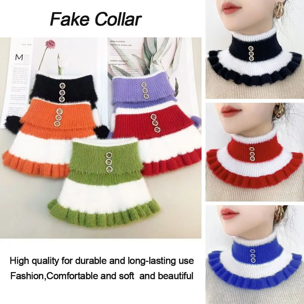 الصوف متماسكة المخملية كشكش السترة سميكة المنك الرقبة أدفأ وهمية طوق الرقبة الحرس وشاح وشاح دافئ #2
