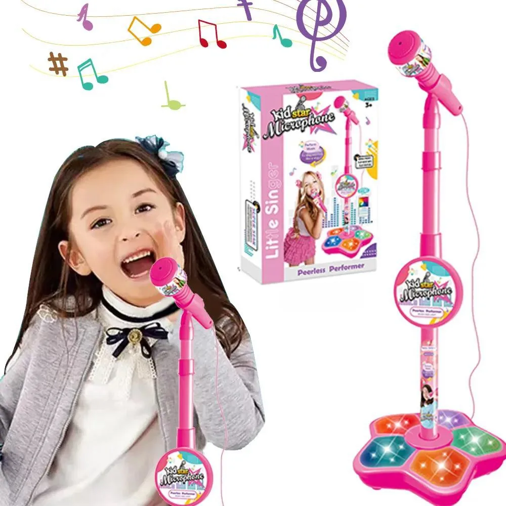 Kids Microphone  With Stand Karaoke Song Music Instrument Toys Brain-Training Educational Toy Birthday Gift For Girl Boy