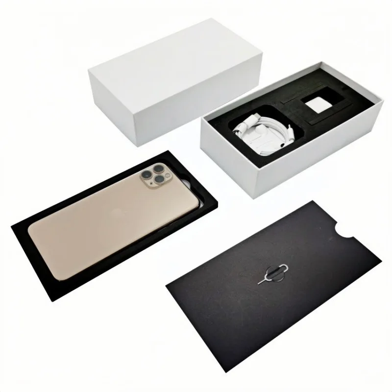 ‌10pcs Luxury White Hard Case for iPhone 13 14 15 16 Pro Max Custom Logo Brand Packaging Box for Used Smartphone w36