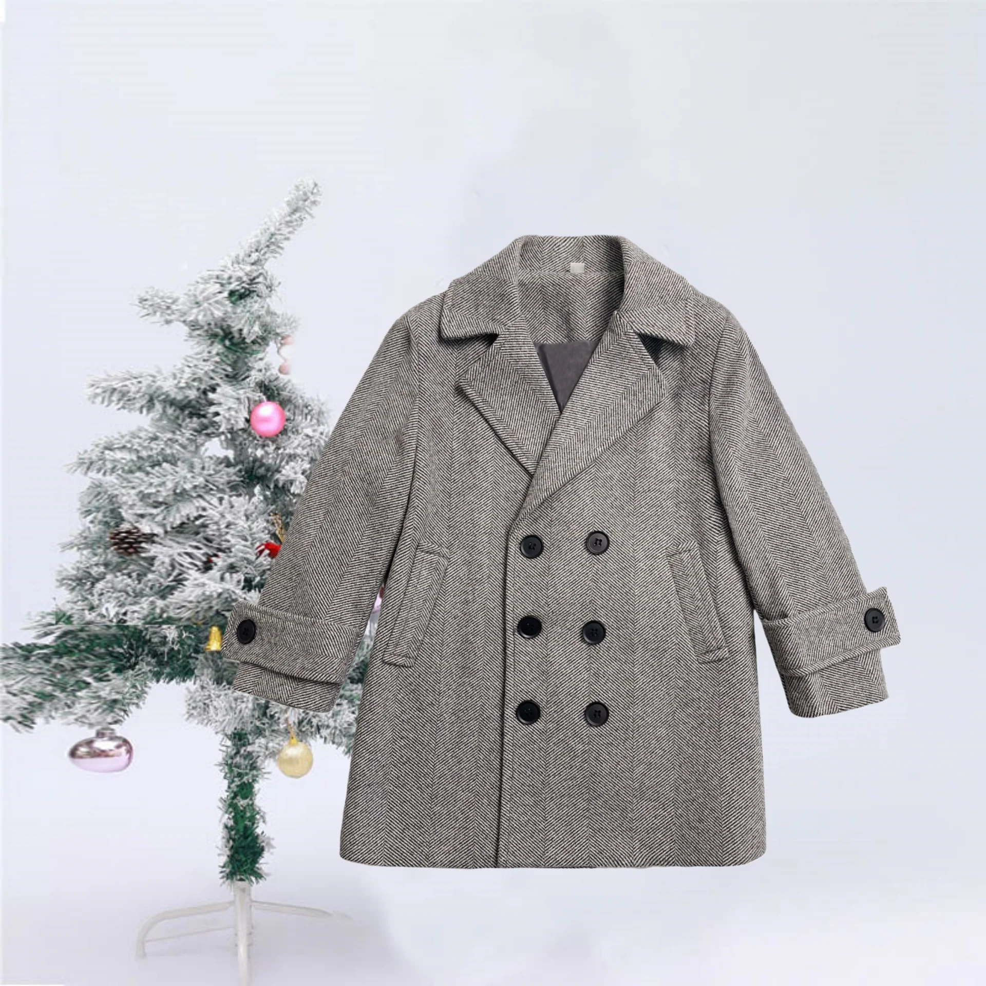 

Шерстяное пальто для фотосессий мальчиков, От 3 до 15 лет, школьное детское осенне-зимнее длинное шерстяное пальто, детская ветрозащитная куртка для уличной вечеринки