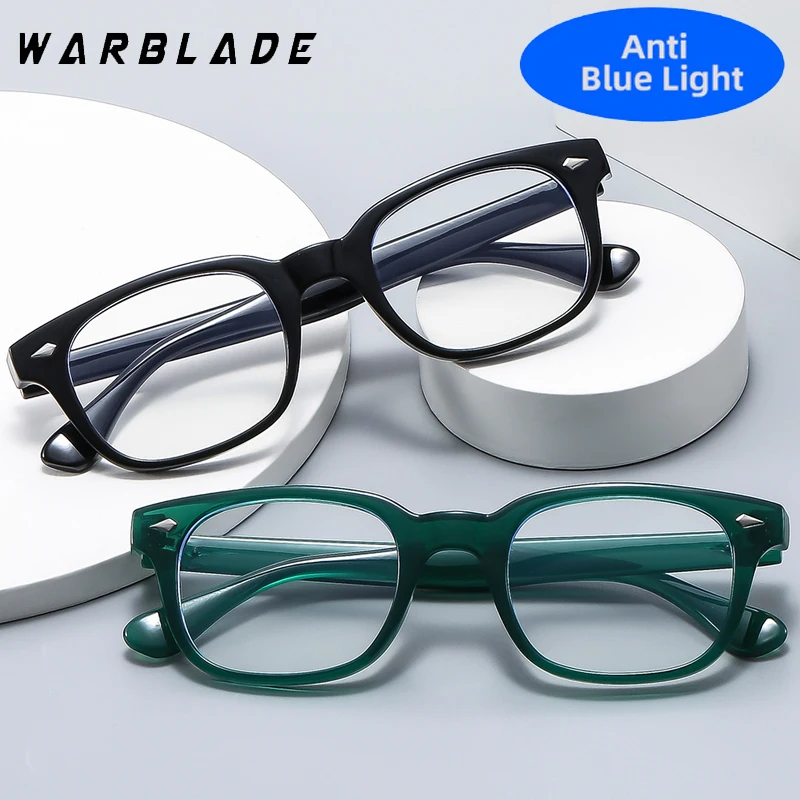 Brand Design Square Rivets Optical Glasses Frame Women Anti Blue Ray Eyeglasses Men Computer Goggle Classic Style High Quality