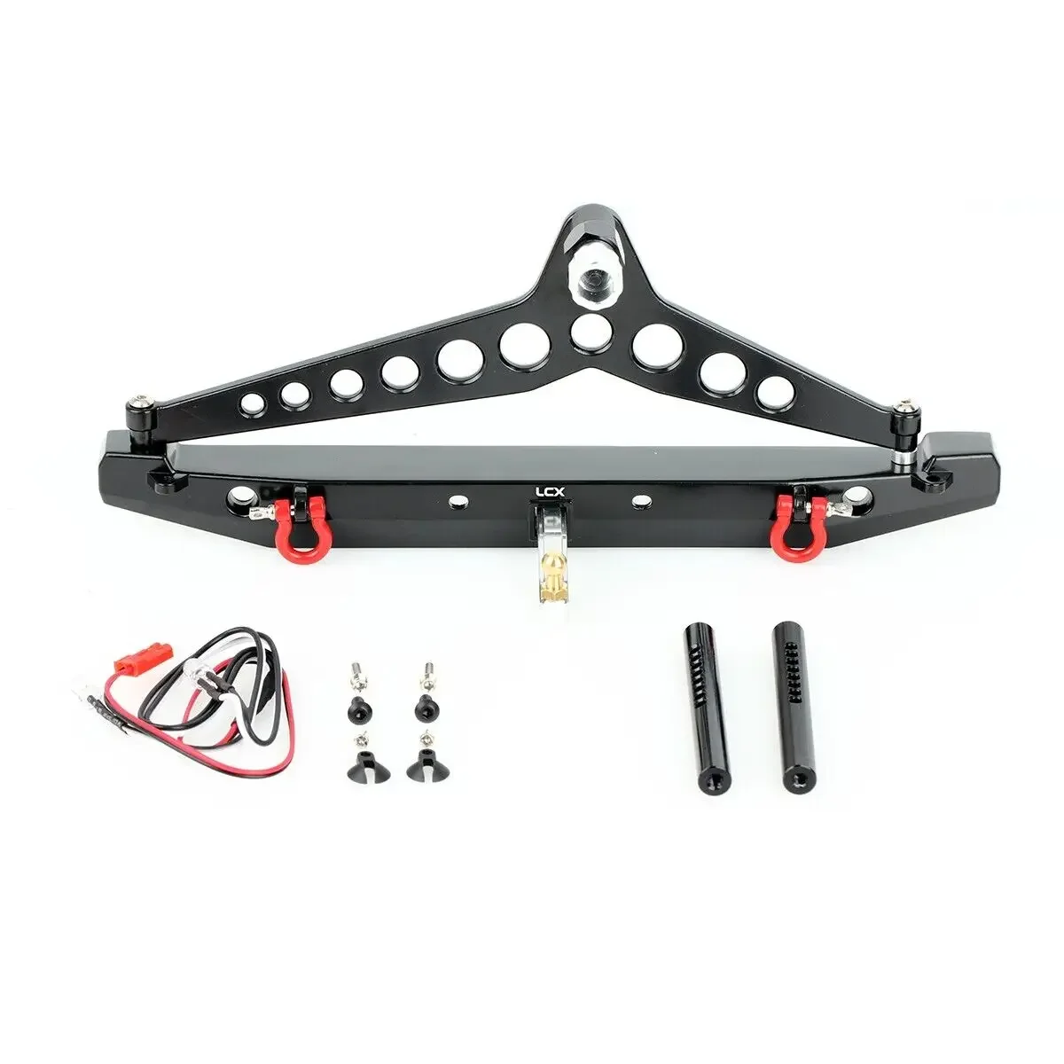 LCX Racing 1/10 coche trepador de control remoto juego de parachoques trasero de aluminio para Traxxas TRX4 TRX6 SCX10 II III D90 Gen8 Gen9 piezas mejoradas Accesorios