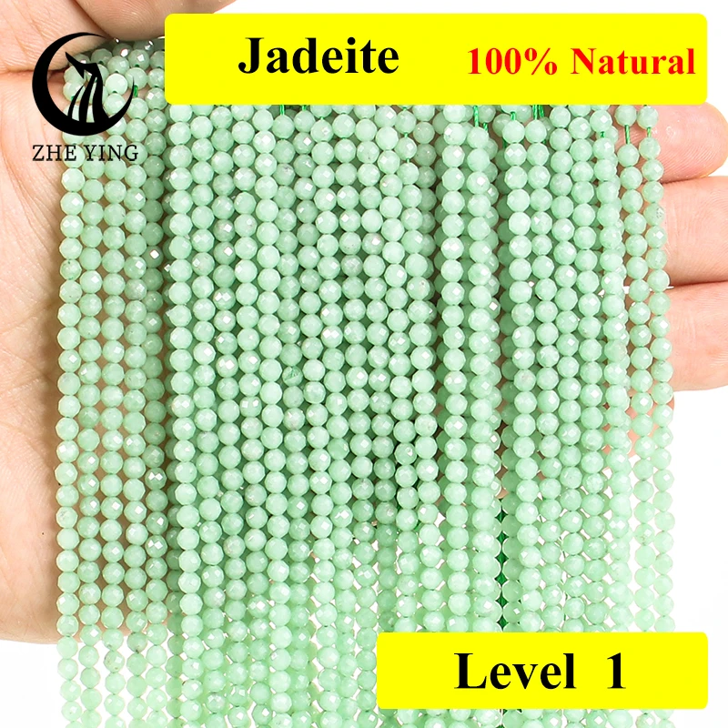 

Zhe Ying 10 Strands/lot Jadeite Gemstone Beads 3mm Faceted Loose Stone Beads for Bracelet Making DIY Accessory Jewelry Supply