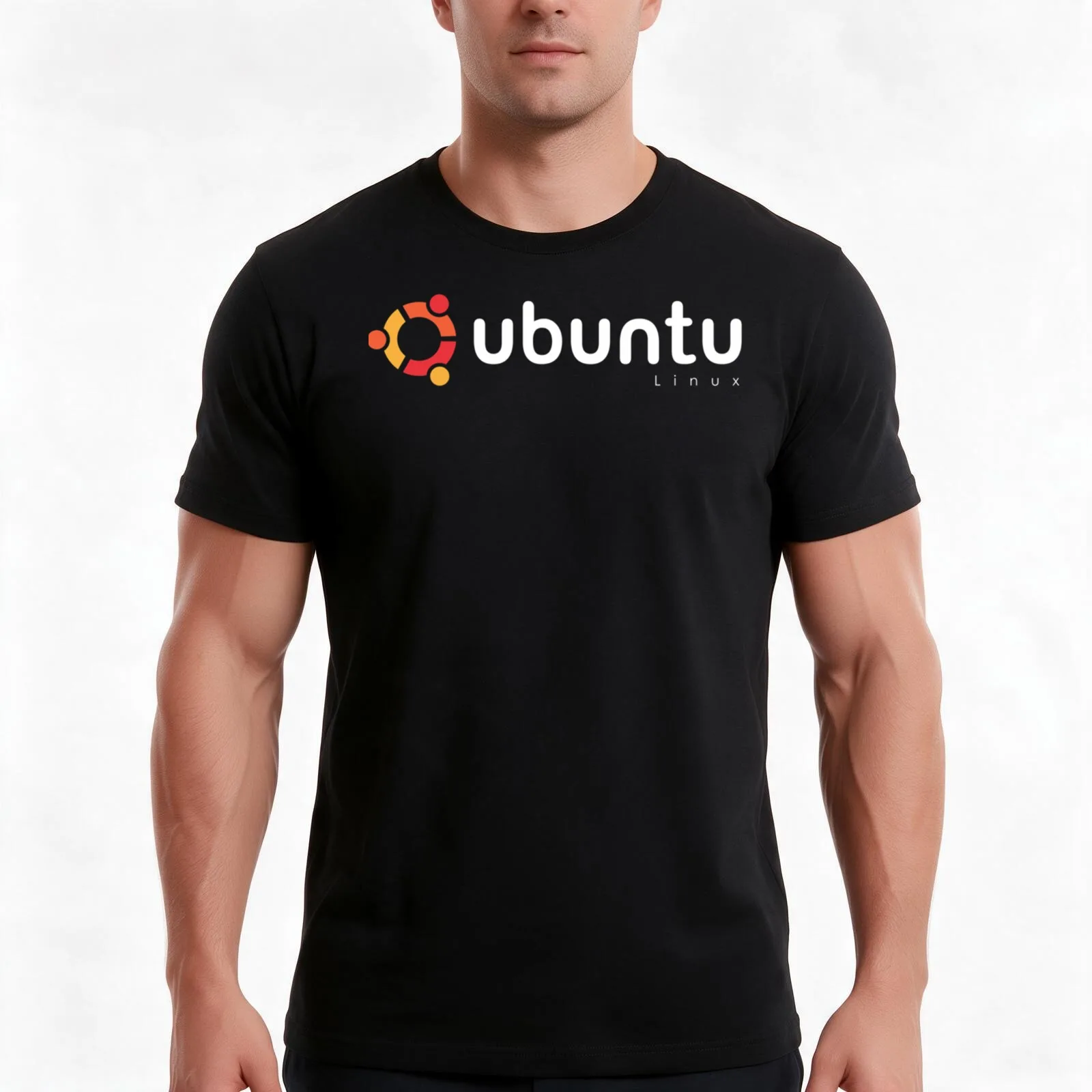 Ubuntu Linux T-Shirt, Summer Casual Cotton Tee, Oversized Streetwear Tops, Vintage Graphic Print, Loose Fit Short Sleeve