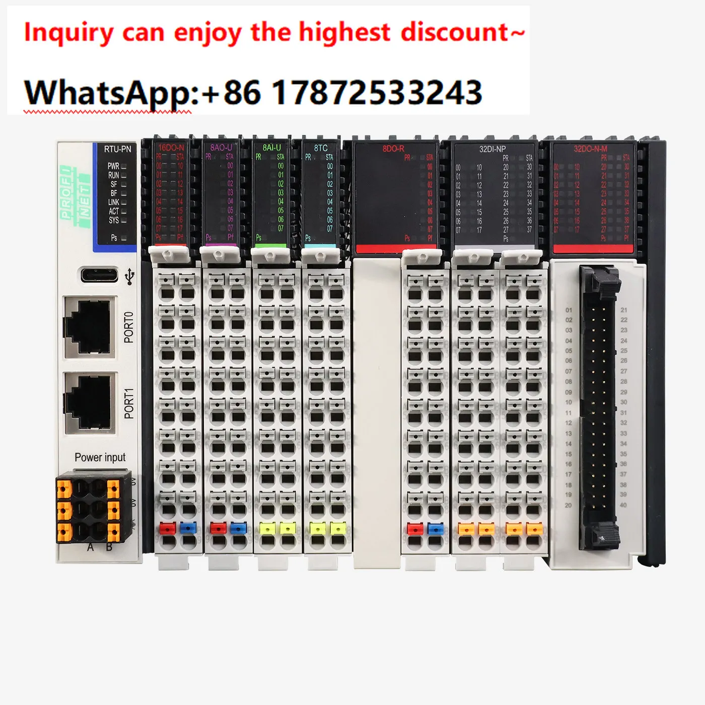 32 IOEtherCAT remote modules in modular Ethernet combination