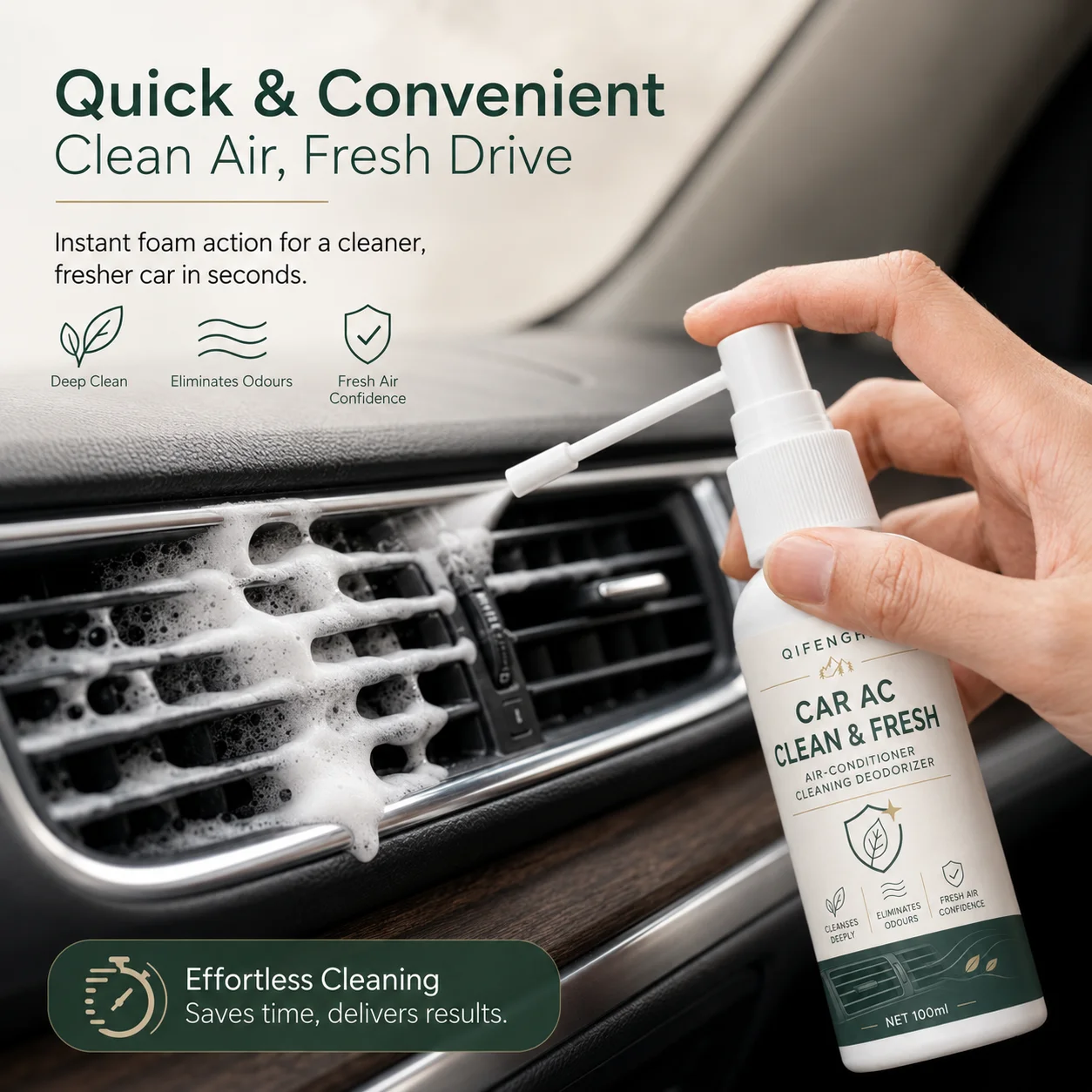 Car air conditioner cleaning spray, remove odor dust mold, summer air conditioner vent foam cleaning deodorant car