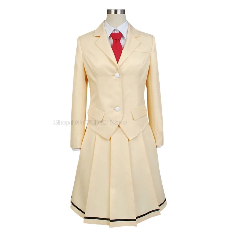 Anime WataMote Tomoko Kuroki Cosplay Costume Women Girls Lovely Yellow Jk Skirt Uniform Outfits Halloween Suit Wig roleplay