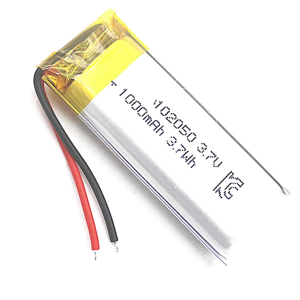 2/5/10/20Pcs Lithium Polymer Ion Battery 2.0mm JST Connector 3.7V 1000mAh 102050 Power Bank Electrical Device Camping Lights Mp3