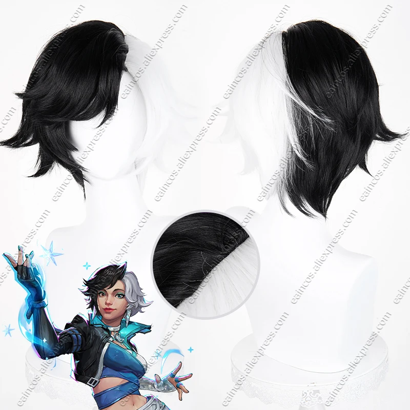 

Luna Snow Seol Hee Cosplay Wig 30cm Black and White Heat Resistant Synthetic Hair