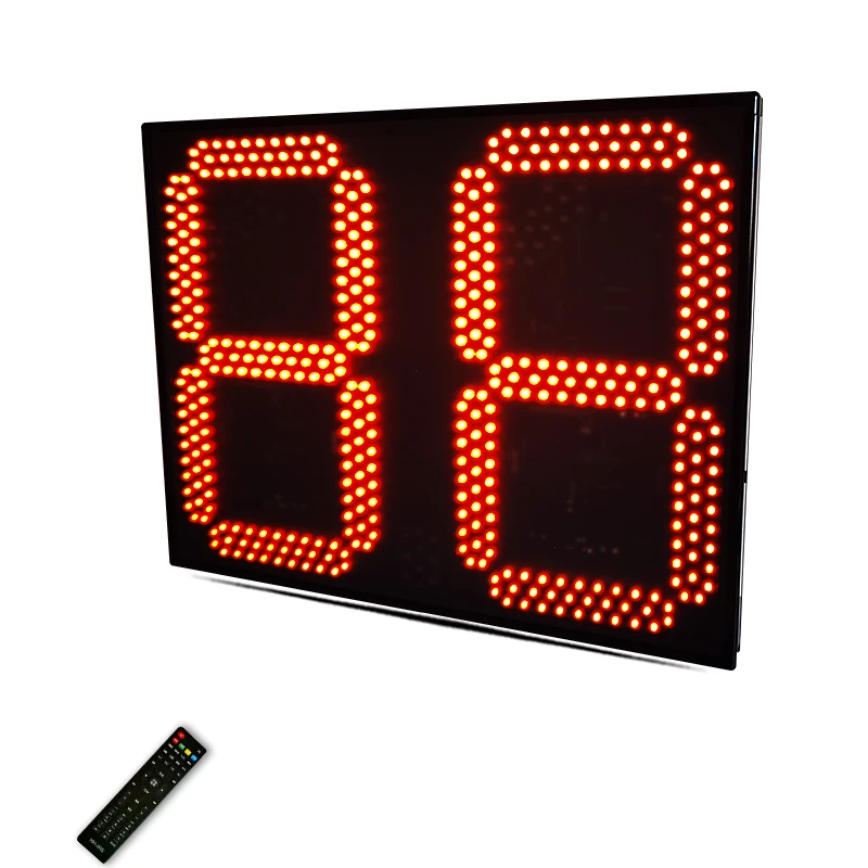 16 Inch 2-Digit LED Display Screen Digital Days Counter Wall Mounted Remote Control Semi-Outdoor Full Red Display Counters