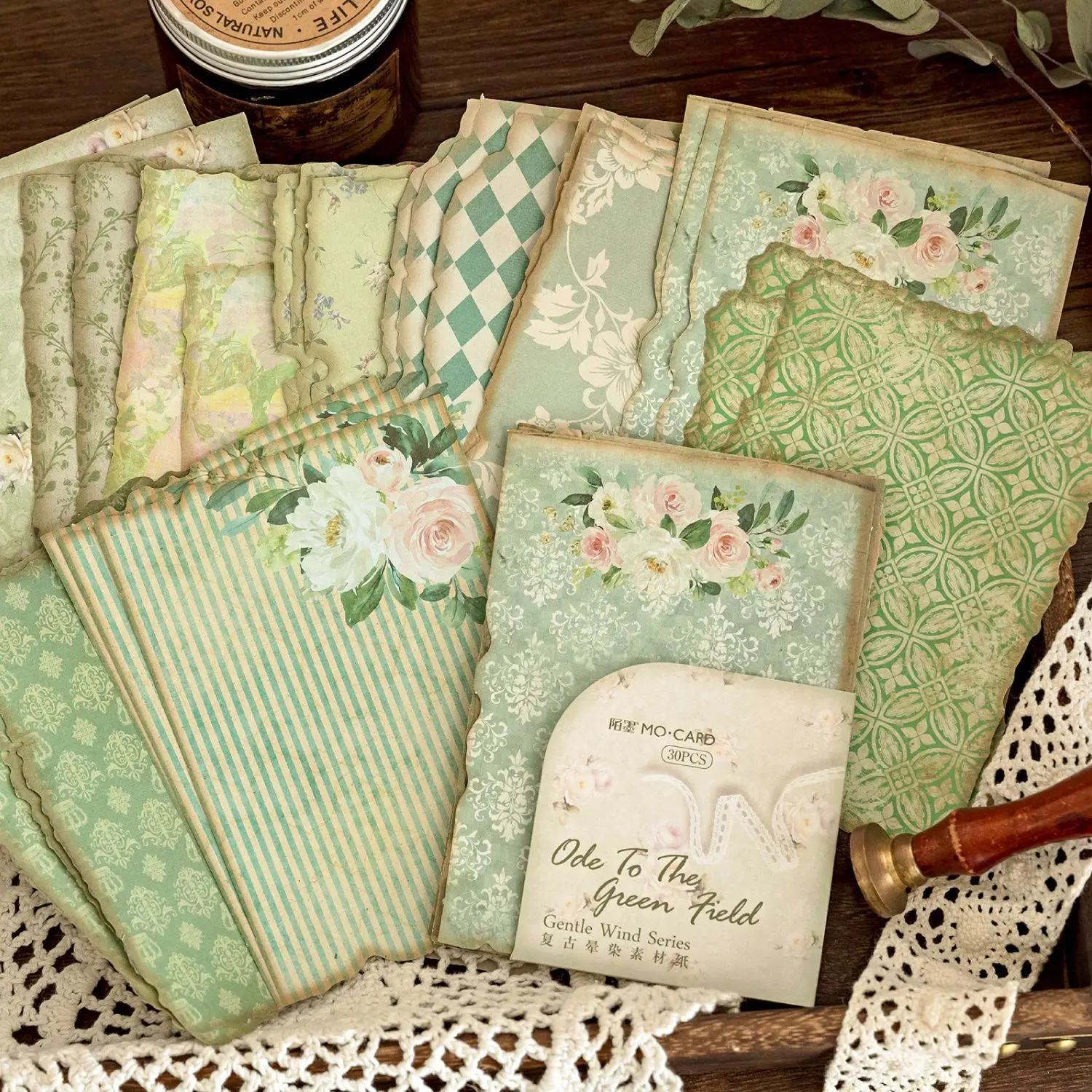 30 pcs/pack Vintage material paper base Decorative background paper hand made DIY Scrapbooking material craft paper