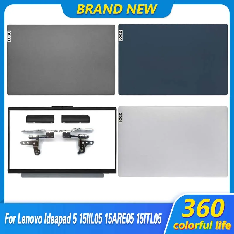 حافظة جديدة لهاتف Lenovo Ideapad 5 15IIL05 15ARE05 15ITL05 5-15 2020 2021 حاسوب محمول LCD الغطاء الخلفي/الحافة الأمامية/المفصلات/غطاء المفصلي أزرق