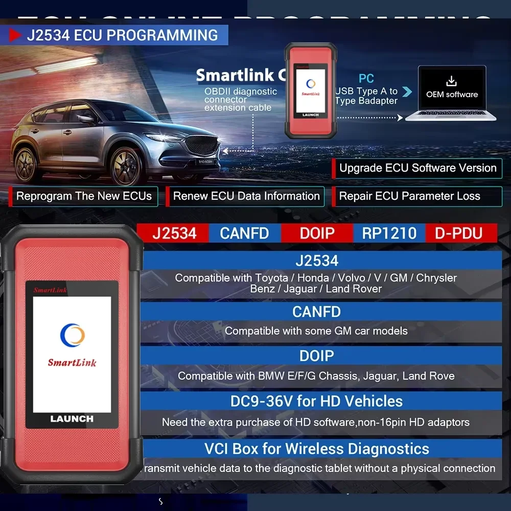 2025 إطلاق X431 PAD V ELITE 10.1 'أدوات تشخيص السيارات برنامج عبر الإنترنت J2534 CAN FD DOIP Obd obd2 الماسح الضوئي SCN الترميز نظام كامل #2