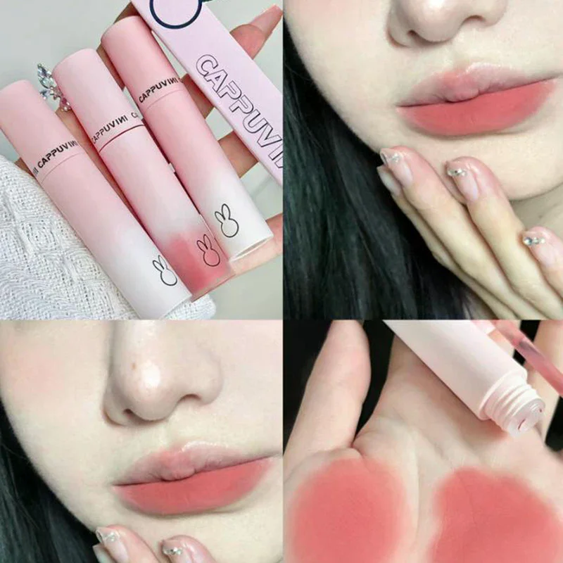 카푸비니 벨벳 매트 립 머드 립스틱 무스 체스트넛 방수 롱래스팅 스무스 립 글로스 여성 립 메이크업 화장품