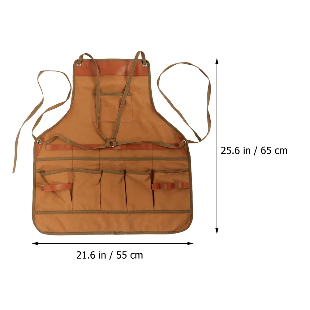 

Canvas Outdoor Apron Durable Adjustable Straps Pockets Phone Spoon Fork Tools Storage Camping BBQ Grilling Cooking Men Women
