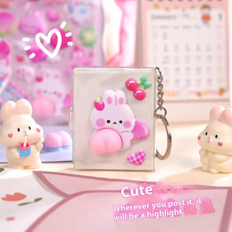 1Pc Cartoon 3D Peach Panda Sticker Stereoscopic Cute Animals Relieve Stress Stickers DIY Decor Stickers Supplies Reward Stickers